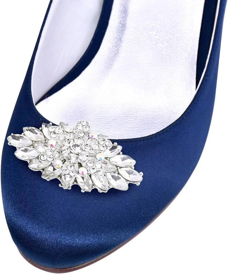 ELEGANTPARK Decorative Shoe Clips for Pumps Rhinestones Shoes Jewelry Clips Clutch Dress Hat Shoe Clip 2 Pcs