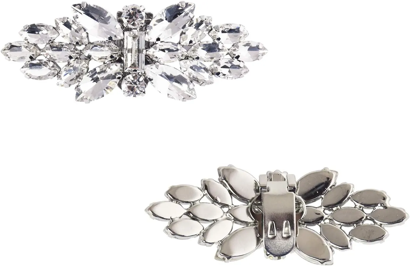 ELEGANTPARK Decorative Shoe Clips for Pumps Rhinestones Shoes Jewelry Clips Clutch Dress Hat Shoe Clip 2 Pcs