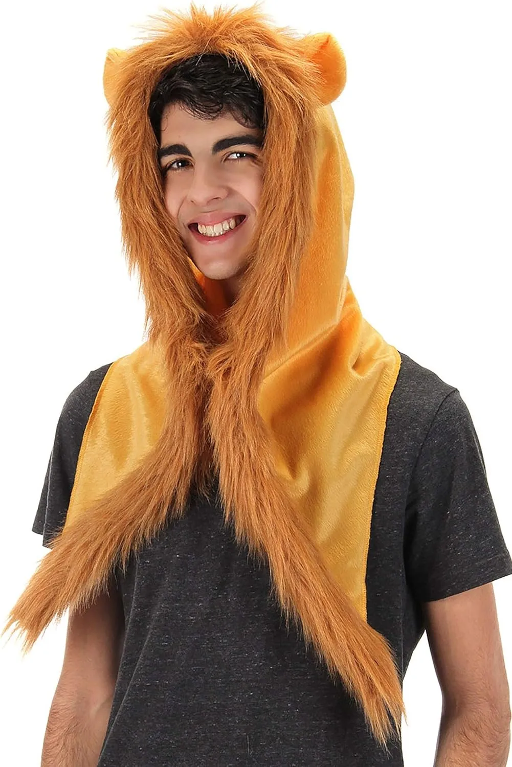 elope Furry Lion Costume Hood - Soft-Sculpted Ears with Faux Fur Trim, One Size Fits Most