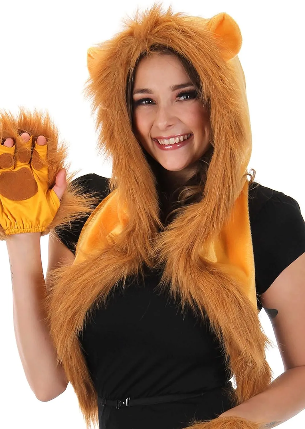 elope Furry Lion Costume Hood - Soft-Sculpted Ears with Faux Fur Trim, One Size Fits Most