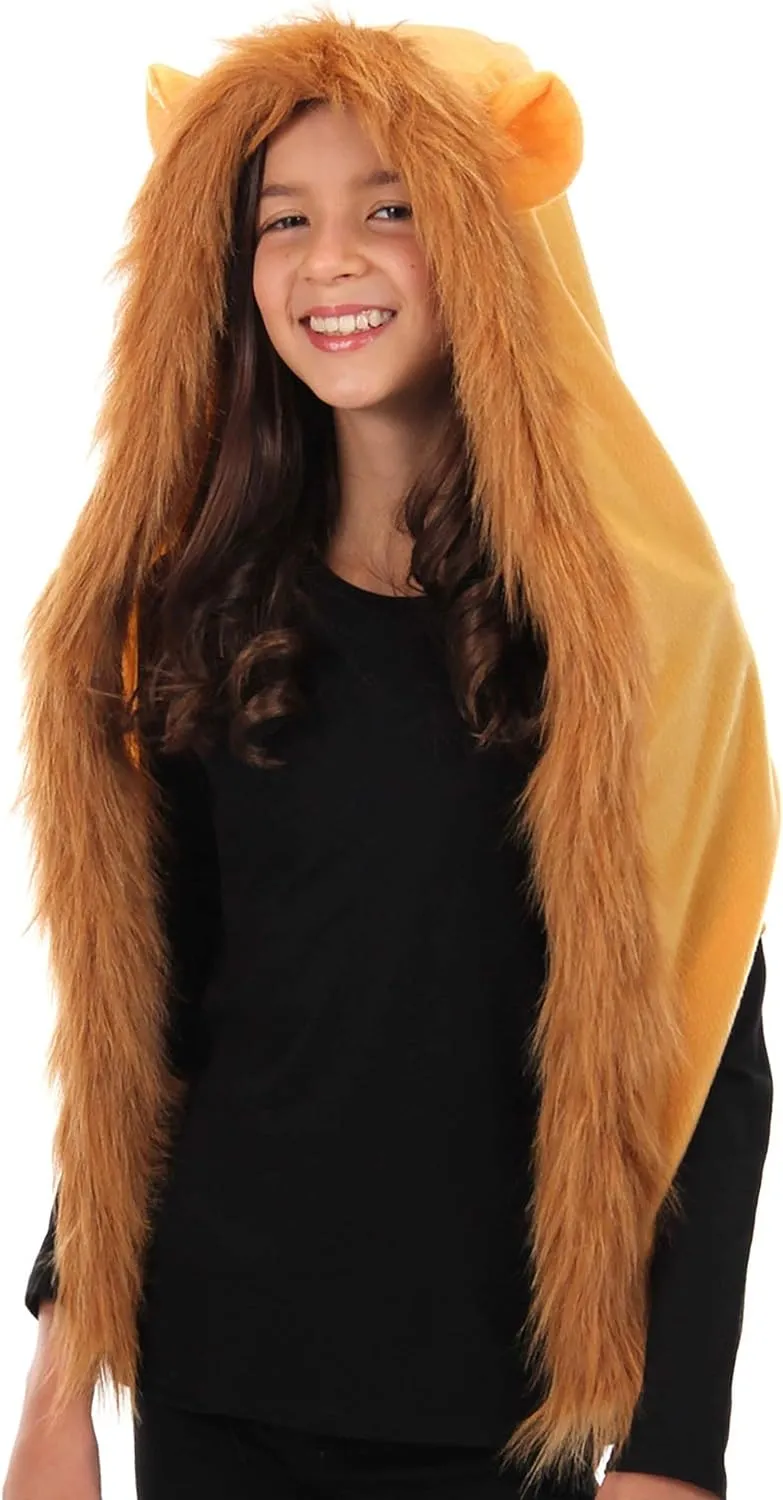 elope Furry Lion Costume Hood - Soft-Sculpted Ears with Faux Fur Trim, One Size Fits Most