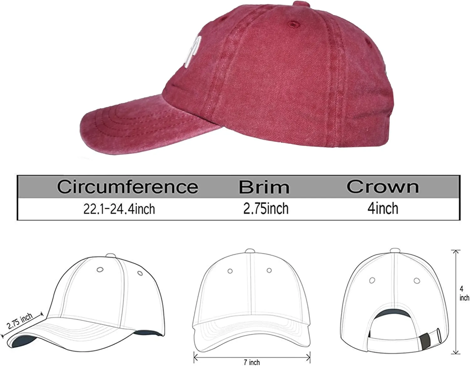Embroidered Ukraine Hat Retro Vintage Washed Cotton Denim Baseball Caps
