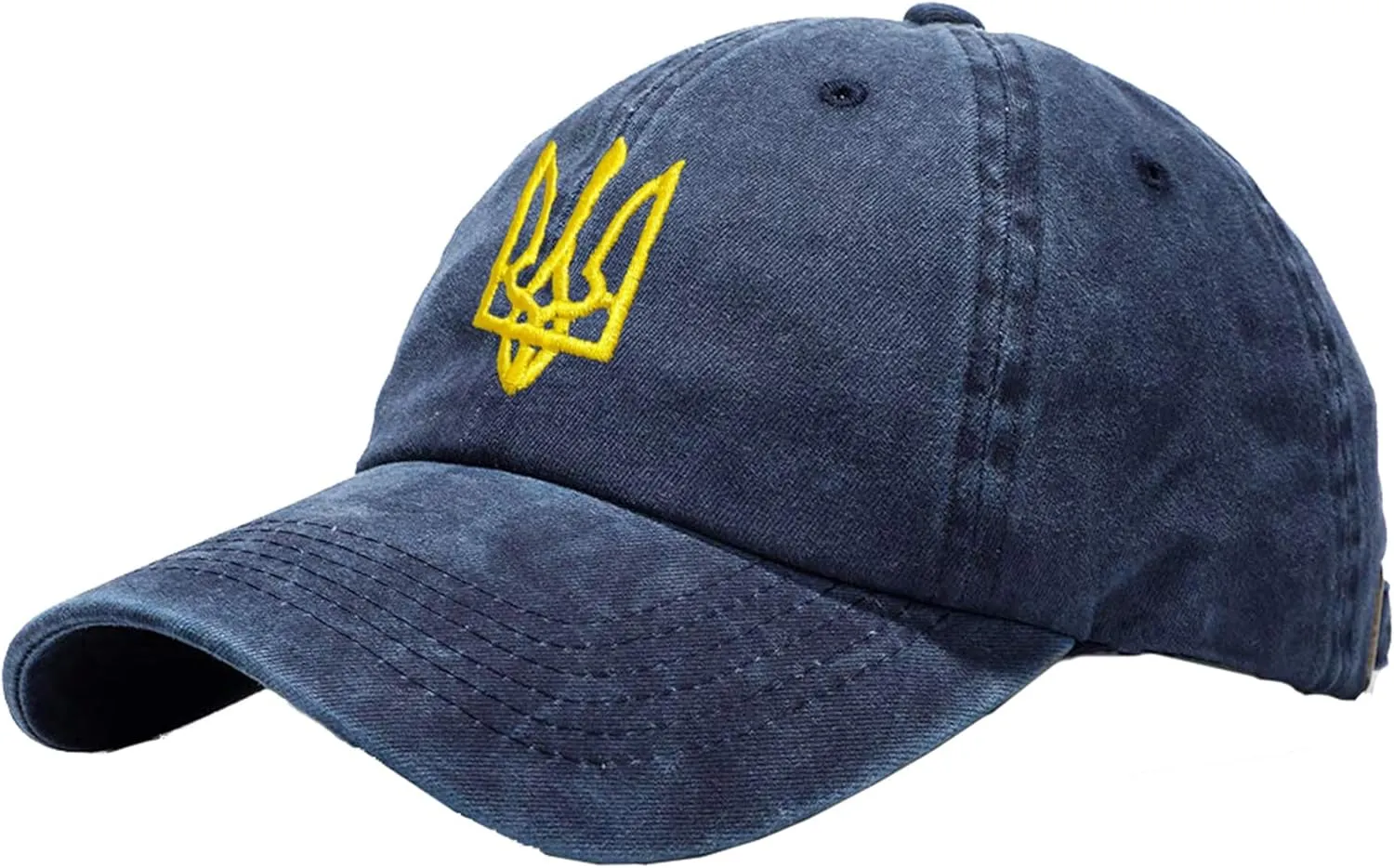 Embroidered Ukraine Hat Retro Vintage Washed Cotton Denim Baseball Caps