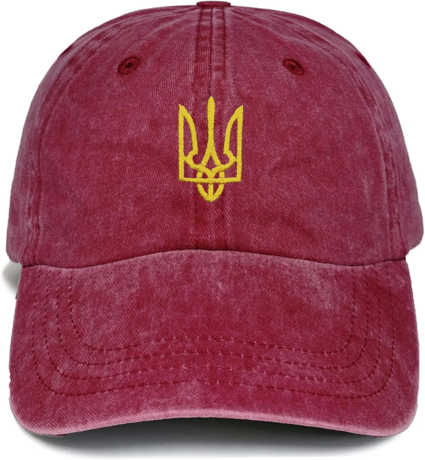 Embroidered Ukraine Hat Retro Vintage Washed Cotton Denim Baseball Caps