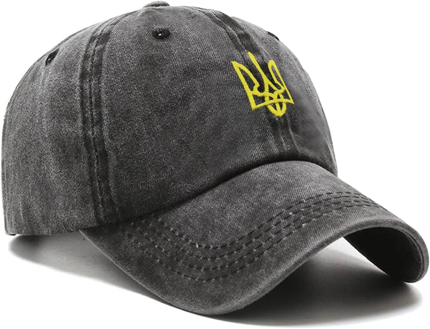 Embroidered Ukraine Hat Retro Vintage Washed Cotton Denim Baseball Caps