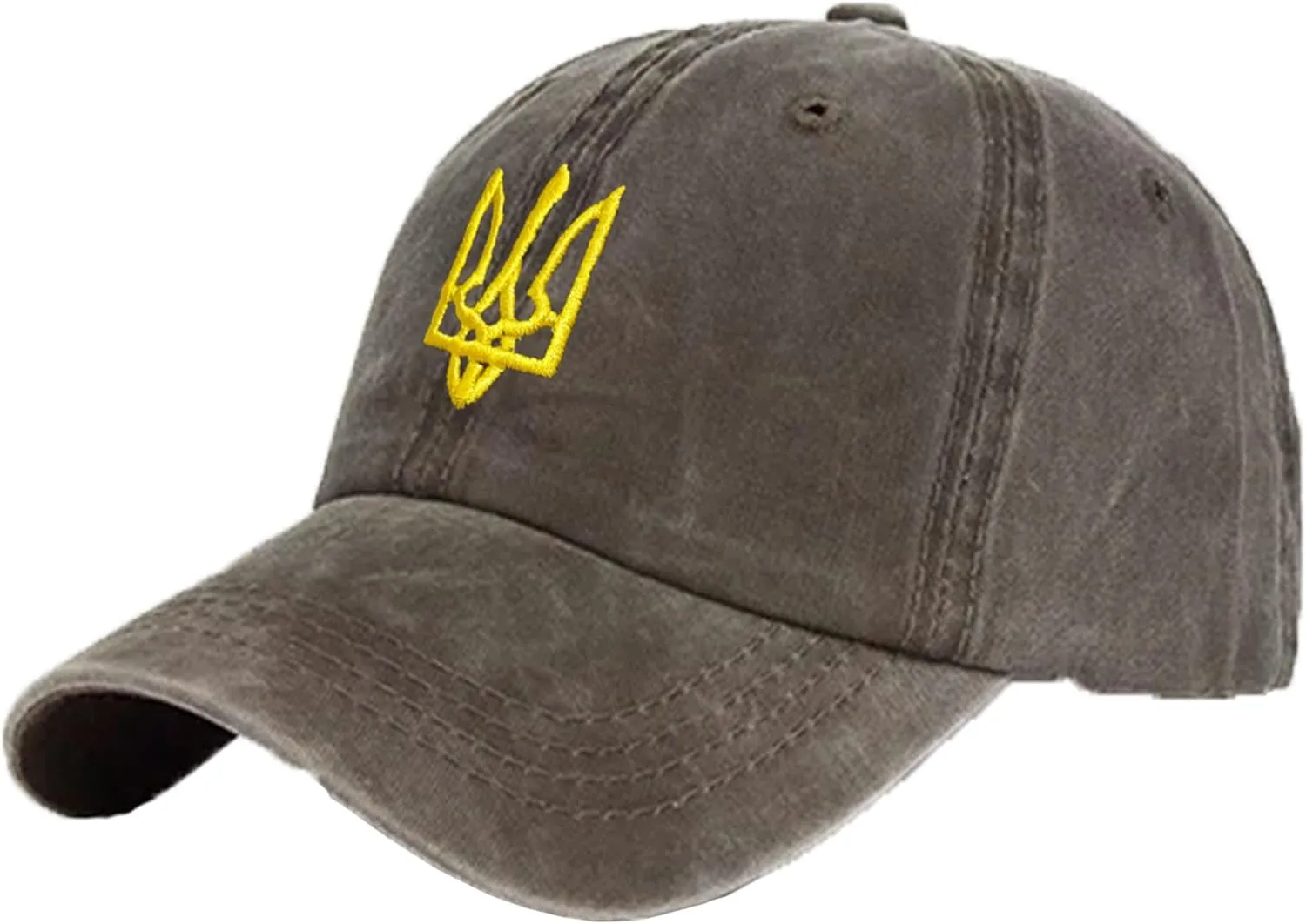 Embroidered Ukraine Hat Retro Vintage Washed Cotton Denim Baseball Caps