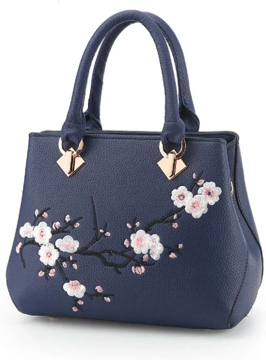Embroidery Women Top Handle Satchel Handbags Shoulder Bag Tote Purse Messenger Bags Crossbody Bag