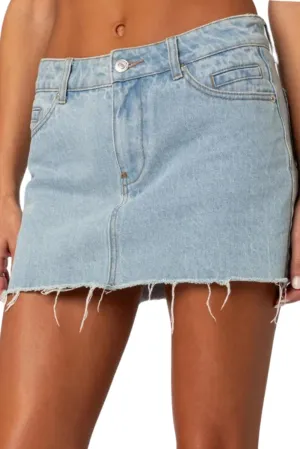 EMMIOL Denim Skirt Women Jean Stretch Casual Mini Skirts 2025 Summer Low Waist Short Dress