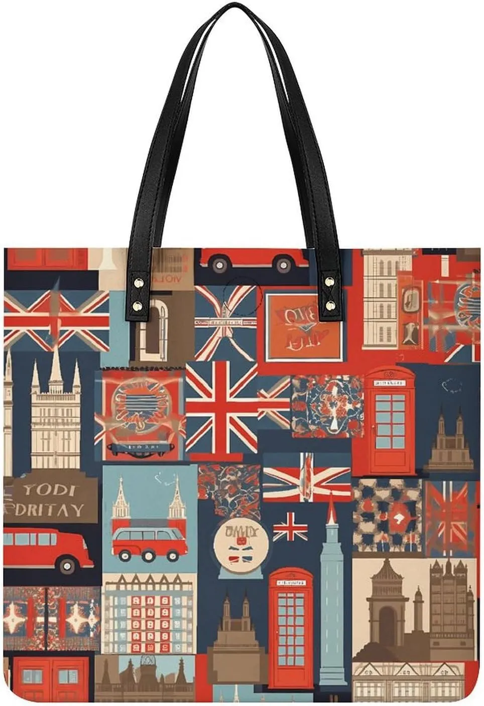 England Symbols Large Leather Handbags Women Fashion Handbag Multifunctional Travel Bag It Is A Great Gift for Mothers, Teachers, Friends, Bridesmaids