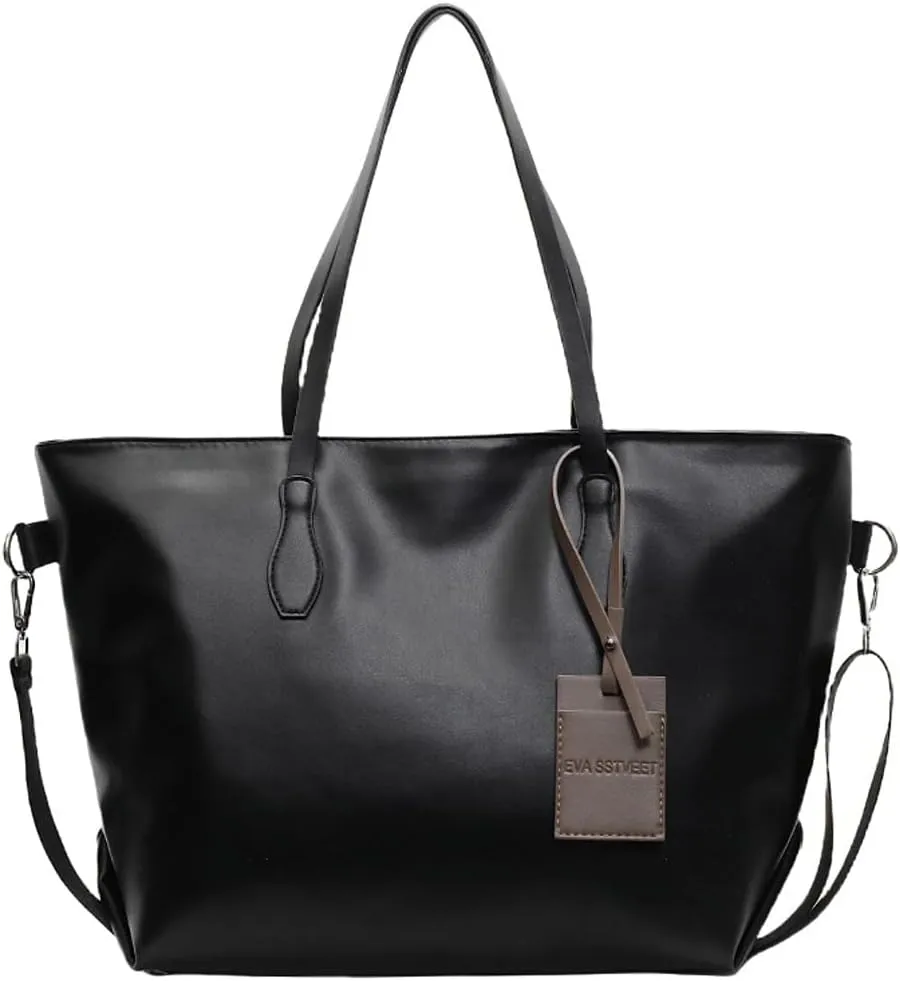 Epsion Oversize Vegan Leather Tote for Women Large Shoulder Bag PU Top Handle Handbag Travel Work 2025