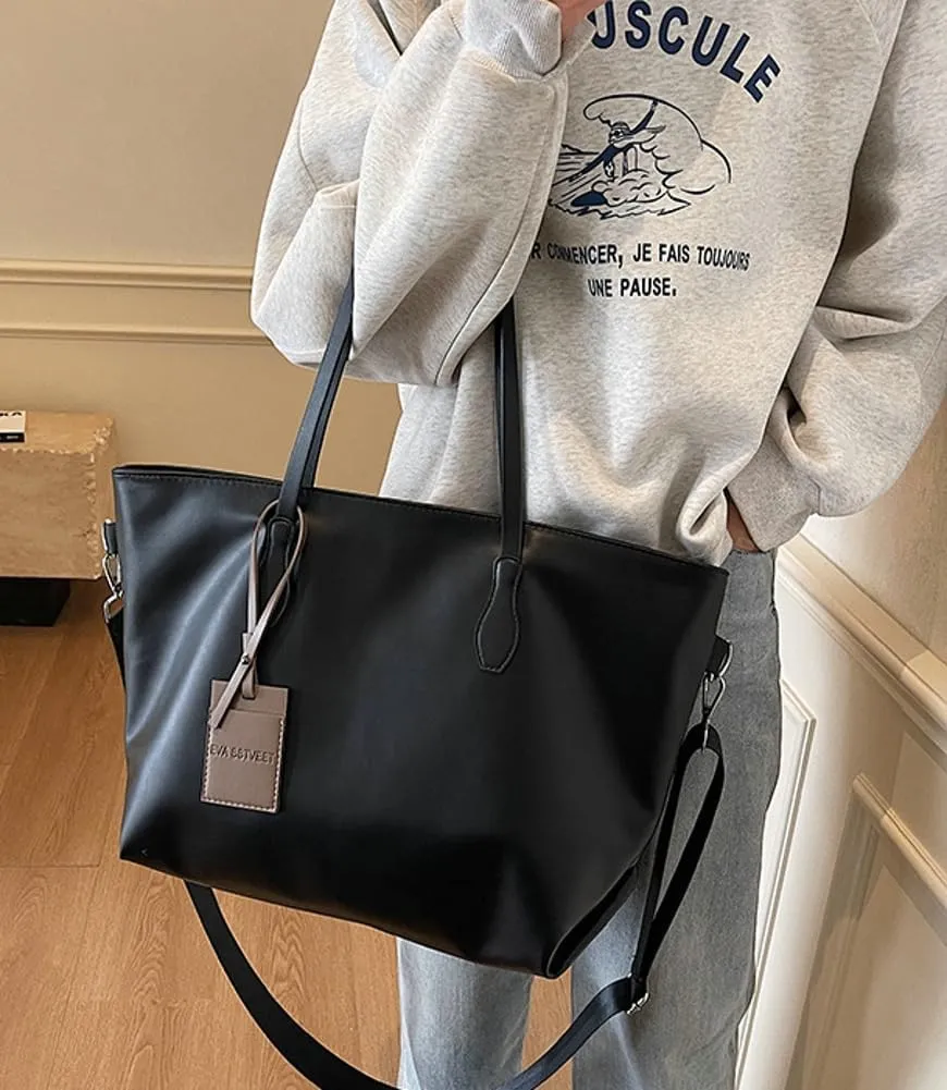 Epsion Oversize Vegan Leather Tote for Women Large Shoulder Bag PU Top Handle Handbag Travel Work 2025