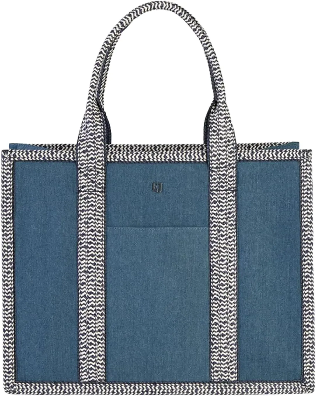 Eric Javits Cote D'Azur Tote Bag - Canvas & Squishee Straw Beach Bags for Women with Zip Pouch & 3 Outer Pockets