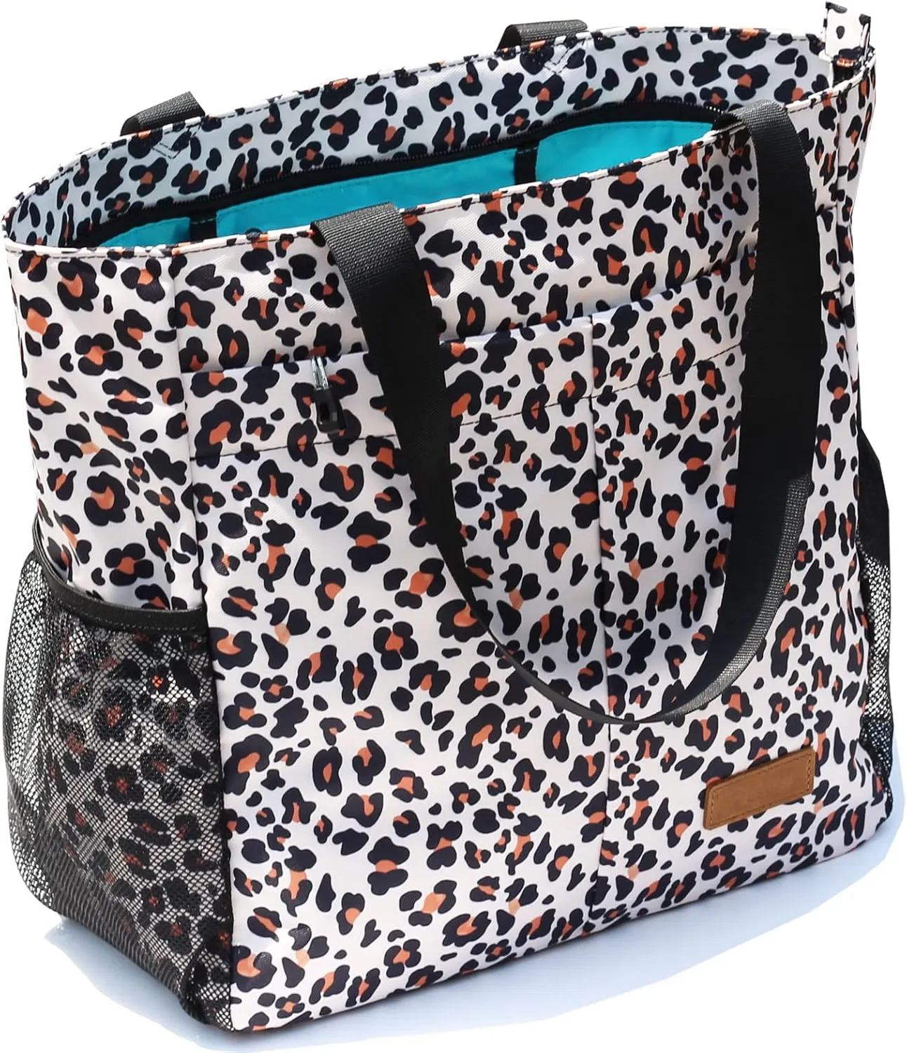 ESVAN Original Floral Tote Bag Large Shoulder Bag with Multi Pockets for Gym Travel Beach Daily Bags