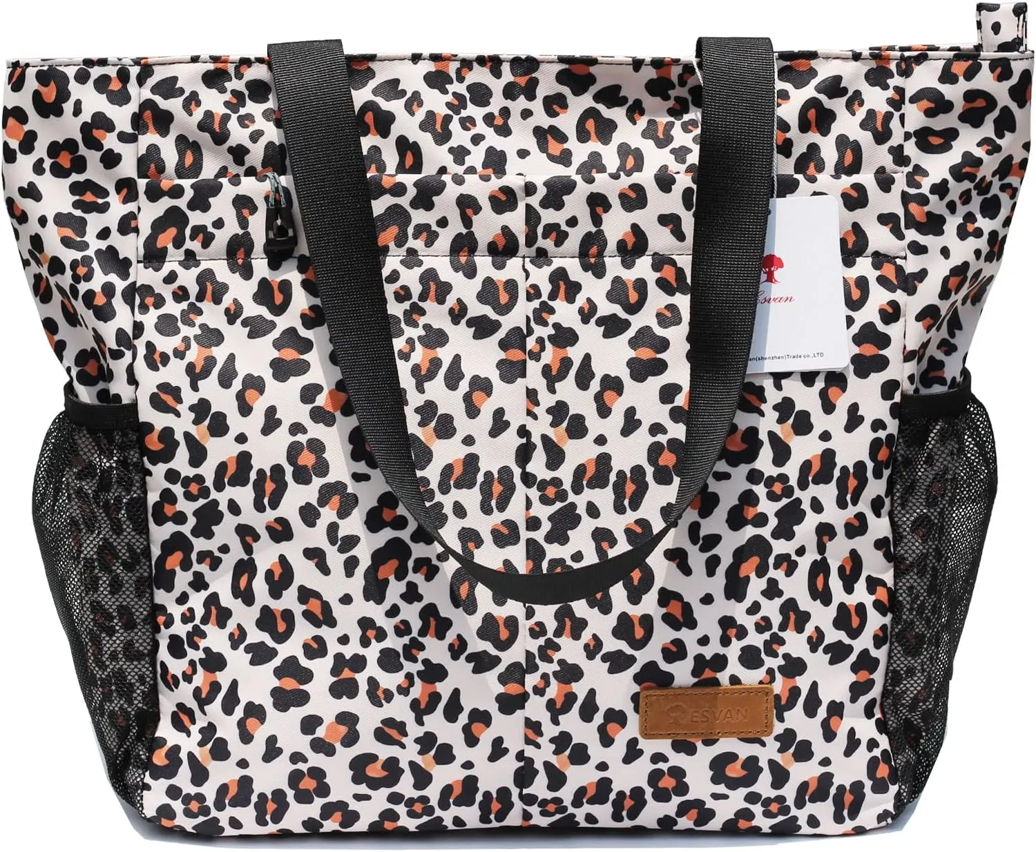 ESVAN Original Floral Tote Bag Large Shoulder Bag with Multi Pockets for Gym Travel Beach Daily Bags