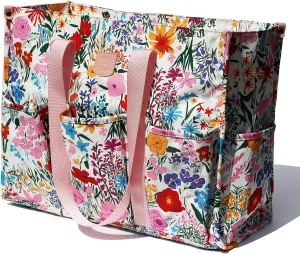 ESVAN Utility Tote Bag with Zip Top Waterproof Teacher Tote Bag for Teacher Work Women Beach