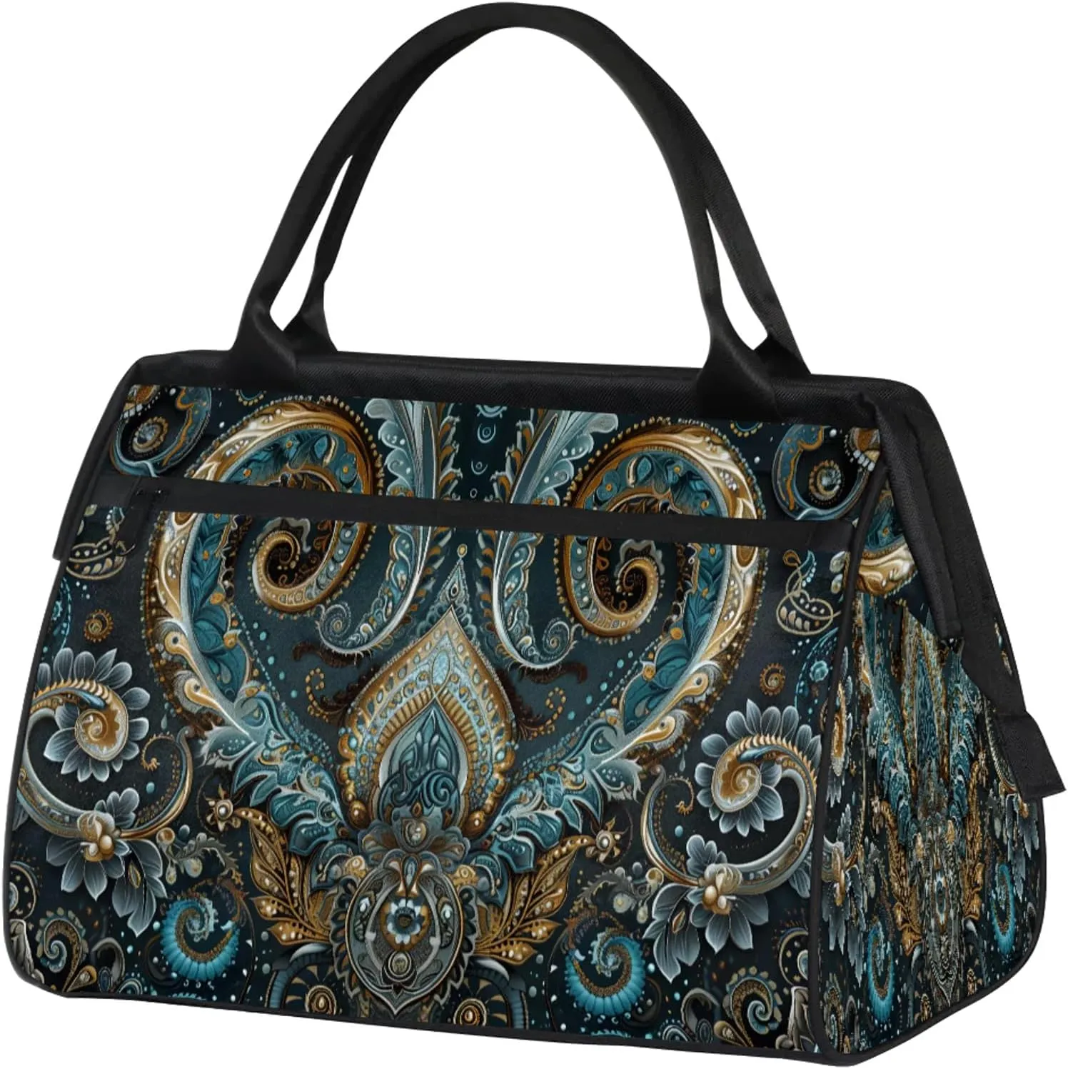 Ethnic Texture Solemn Large Travel Duffel Bag Gym Tote Bag for Women Men Waterproof Weekend Overnight Bag Carry On Tote Luggage with Pocket Personal Item Bags Sports Bag fit Travel Sports Gym Yoga