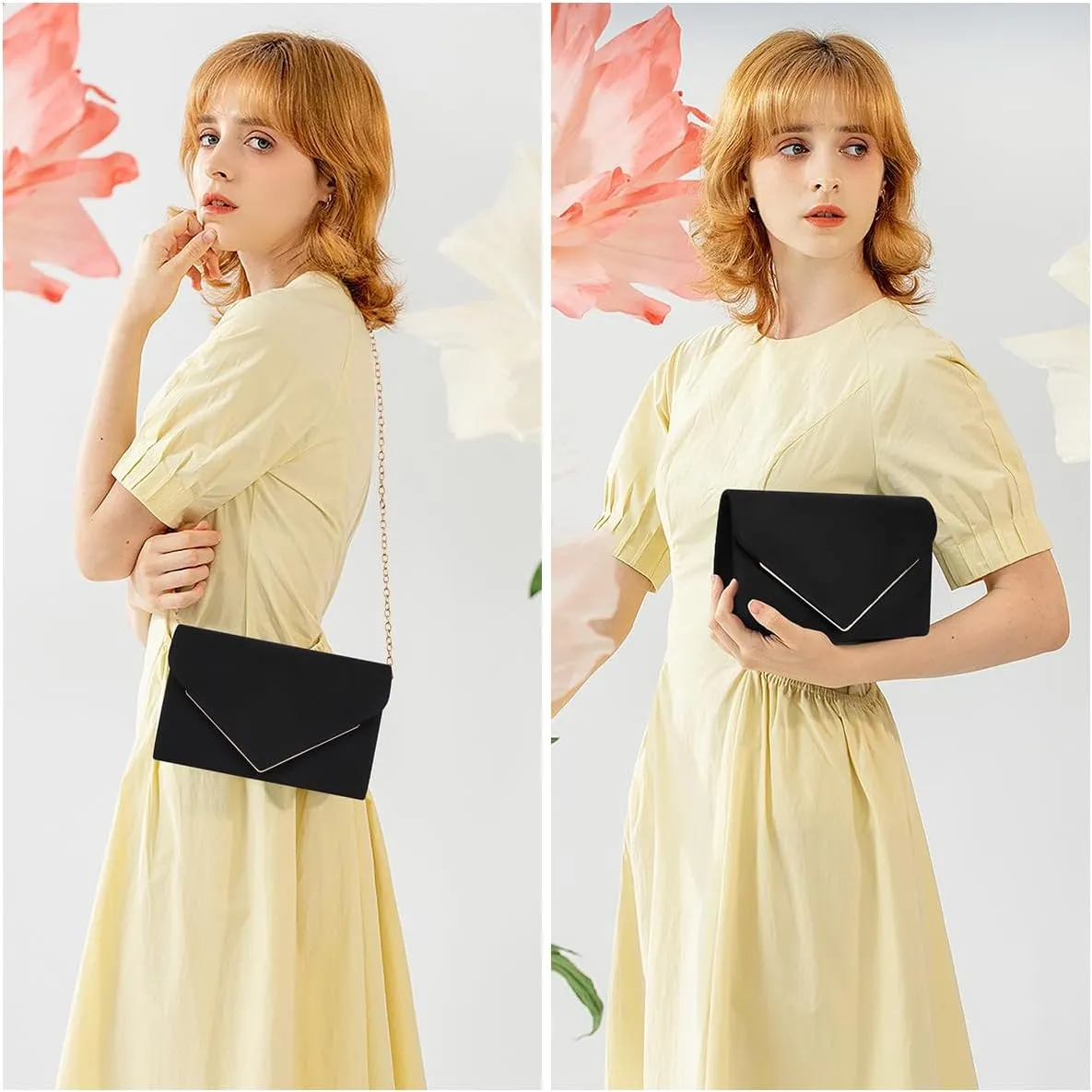 Evening Bag Clutch Purses for Women, Rhinestones Purse, Sparkling Envelope Evening Bag with Detachable Chain