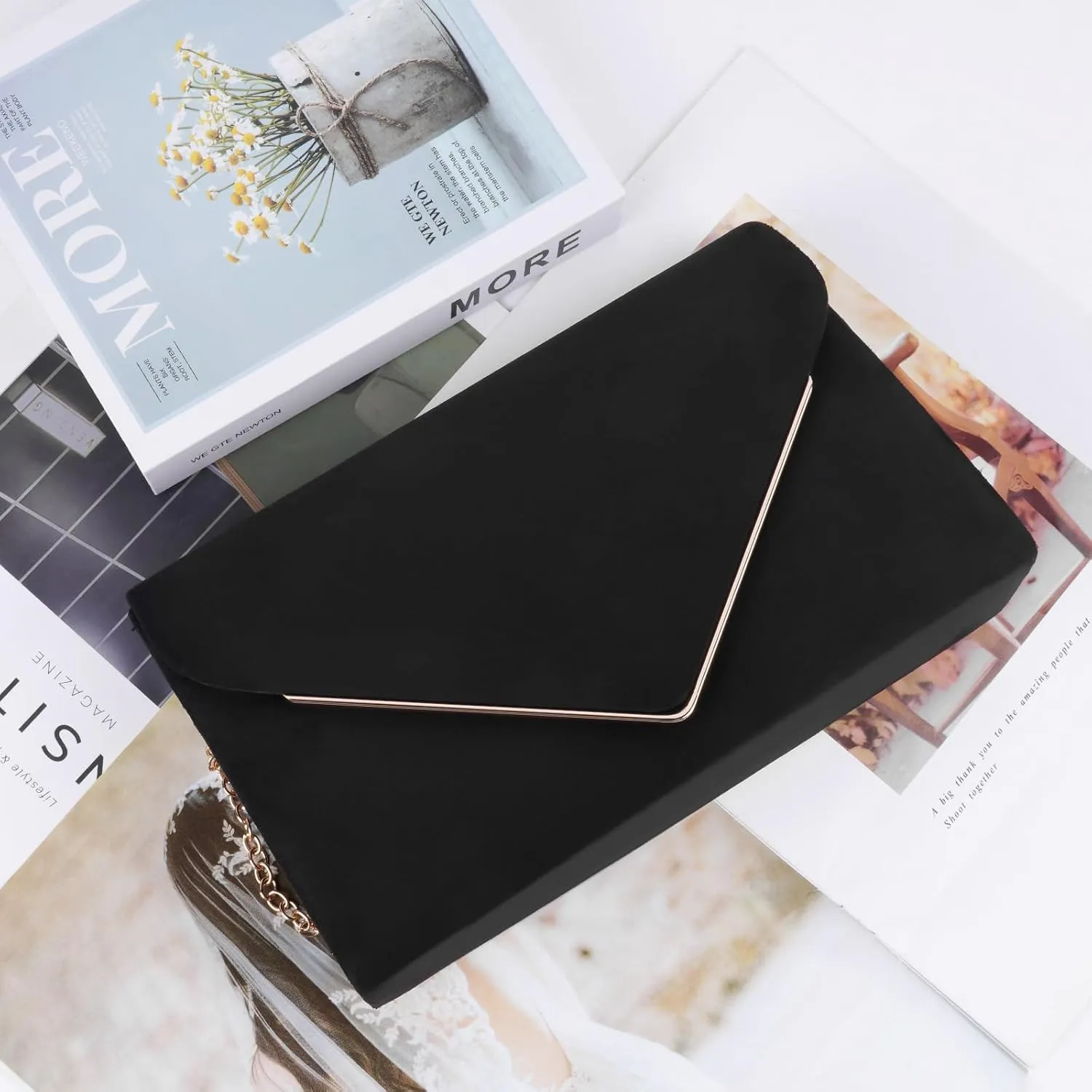 Evening Bag Clutch Purses for Women, Rhinestones Purse, Sparkling Envelope Evening Bag with Detachable Chain