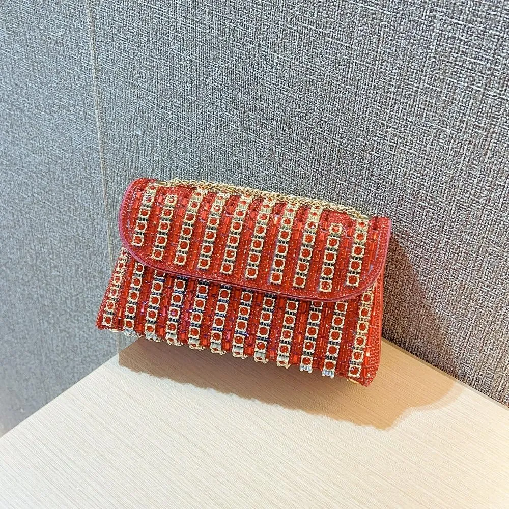 Evening Clutch Bag for Women, Chain Shoulder Bags Rhinestones Handbags for Cocktail Prom Parties, Weddings