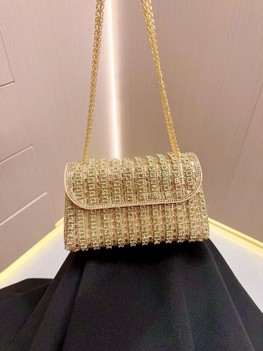 Evening Clutch Bag for Women, Chain Shoulder Bags Rhinestones Handbags for Cocktail Prom Parties, Weddings
