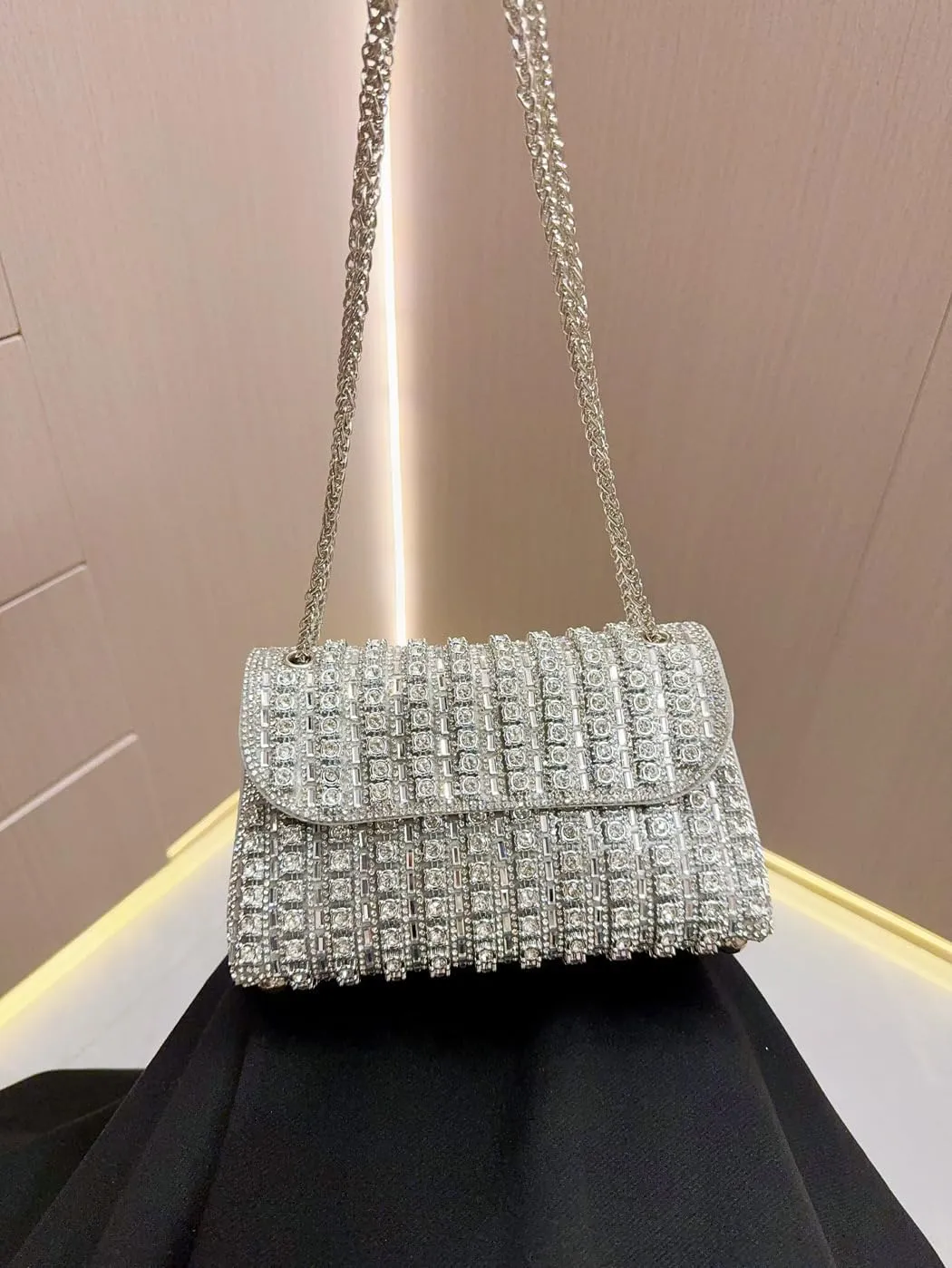 Evening Clutch Bag for Women, Chain Shoulder Bags Rhinestones Handbags for Cocktail Prom Parties, Weddings