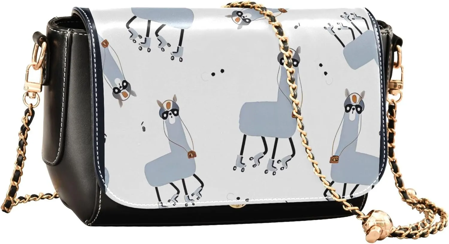 Everyday Shoulder Leather Bags, Shark Fin Whale Dolphin Women Crossbody Purse Fashion Satchel with Chain Strap