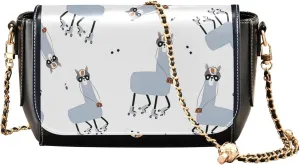 Everyday Shoulder Leather Bags, Shark Fin Whale Dolphin Women Crossbody Purse Fashion Satchel with Chain Strap