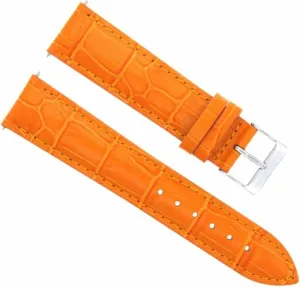 Ewatchparts 20mm Leather Watch Band Strap Compatible With Breguet Watch Orange