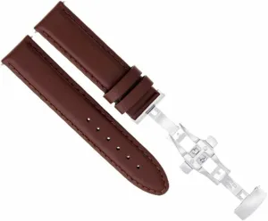 Ewatchparts 20mm Smooth Leather Watch Band Strap Deployment Buckle Compatible With Girard Perregaux Light Brown