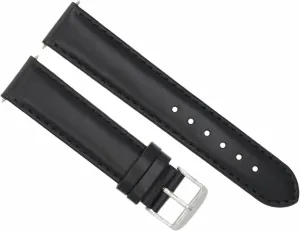 Ewatchparts 22mm Leather Watch Band Strap Smooth Compatible With Breitling Watch Navitmier Bentley Black