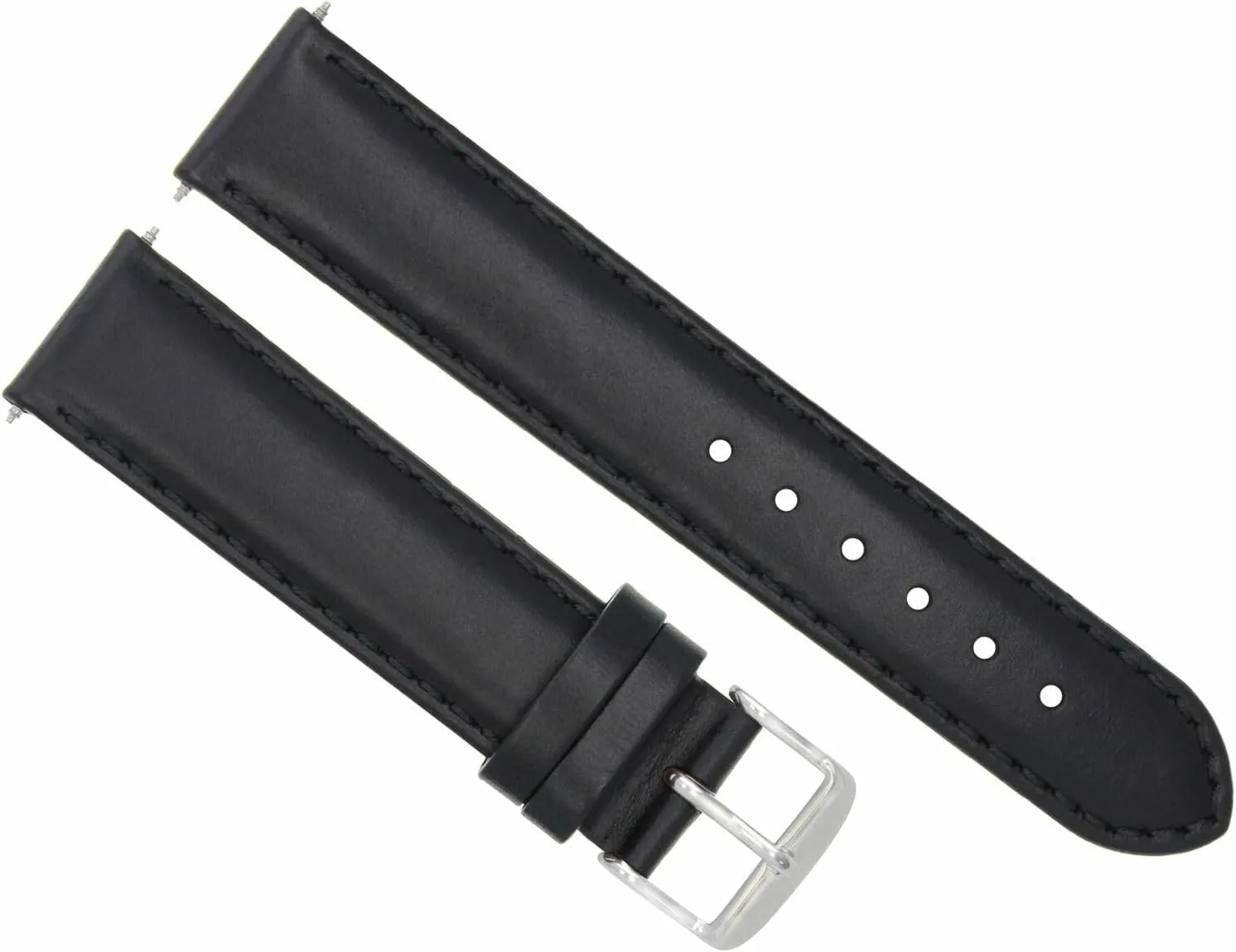 Ewatchparts 22mm Leather Watch Band Strap Smooth Compatible With Breitling Watch Navitmier Bentley Black