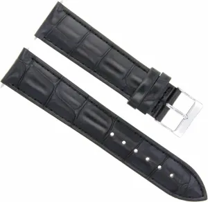 Ewatchparts 24mm Leather Watch Band Strap Compatible With Men's Jaeger Lecoultre Watch Black