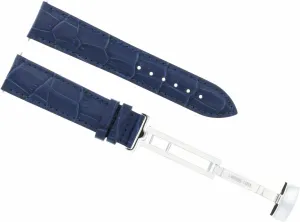 Ewatchparts 24mm Leather Watch Band Strap Compatible With Omega Seamaster Watch Blue