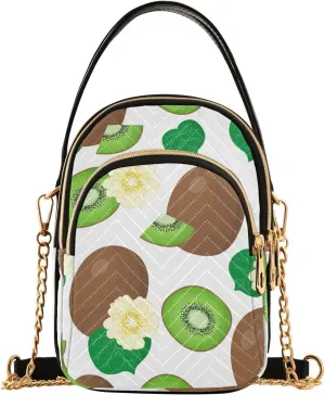 Exotic Fruits Flowers and Leafs Design Crossbody Bags Shoulder Bag for Women Stylish Ladies Messenger Bags Cell Phone Purse and Handbags Wallet