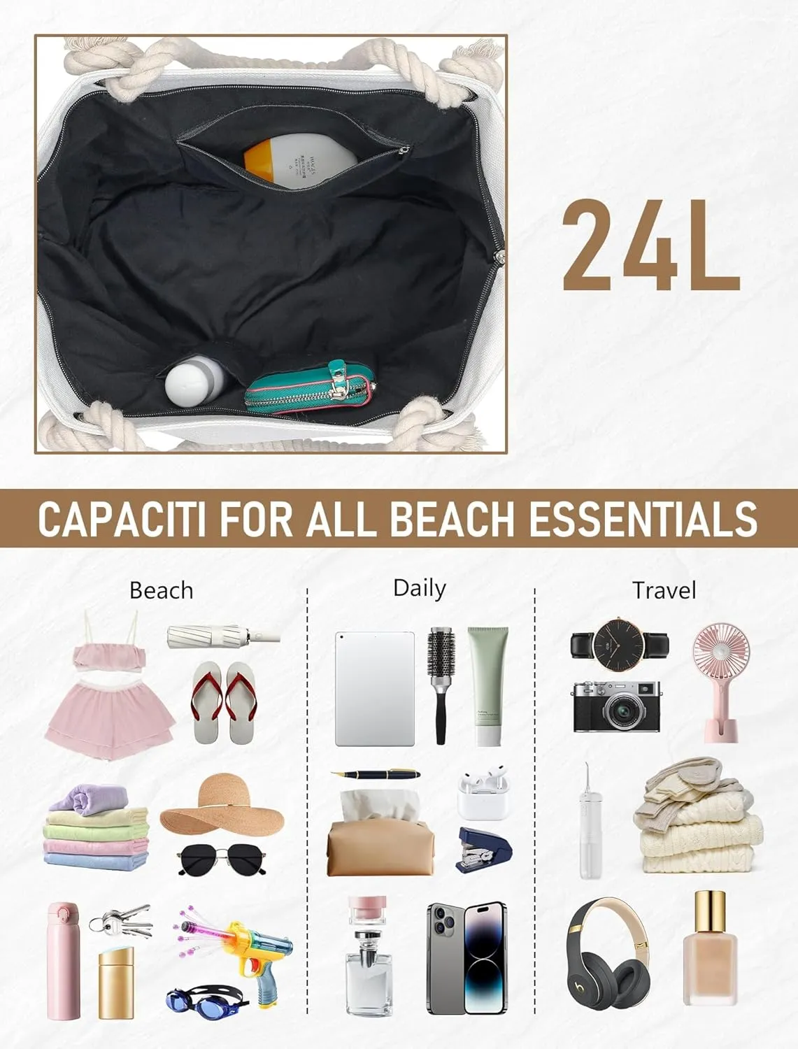 Extra Large Beach Bag Tote Bags Women Oversized XL Waterproof Vacation Canvas Personalized