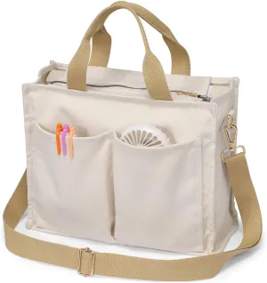 F-color Tote Bag for Women Work - Everyday Bag with Pockets and Zipper Crossbody Nursing Bag for Work Travel Nurse Gift