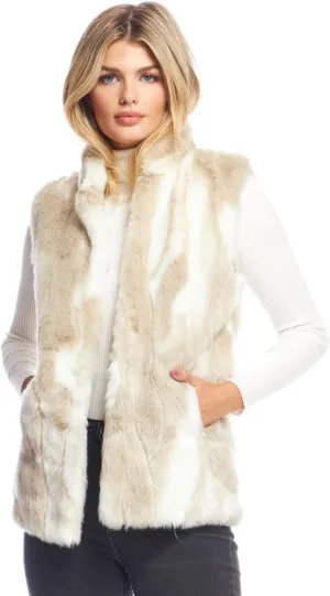 Fabulous-Furs Donna Salyers Black Mink Faux Fur Hook Vest