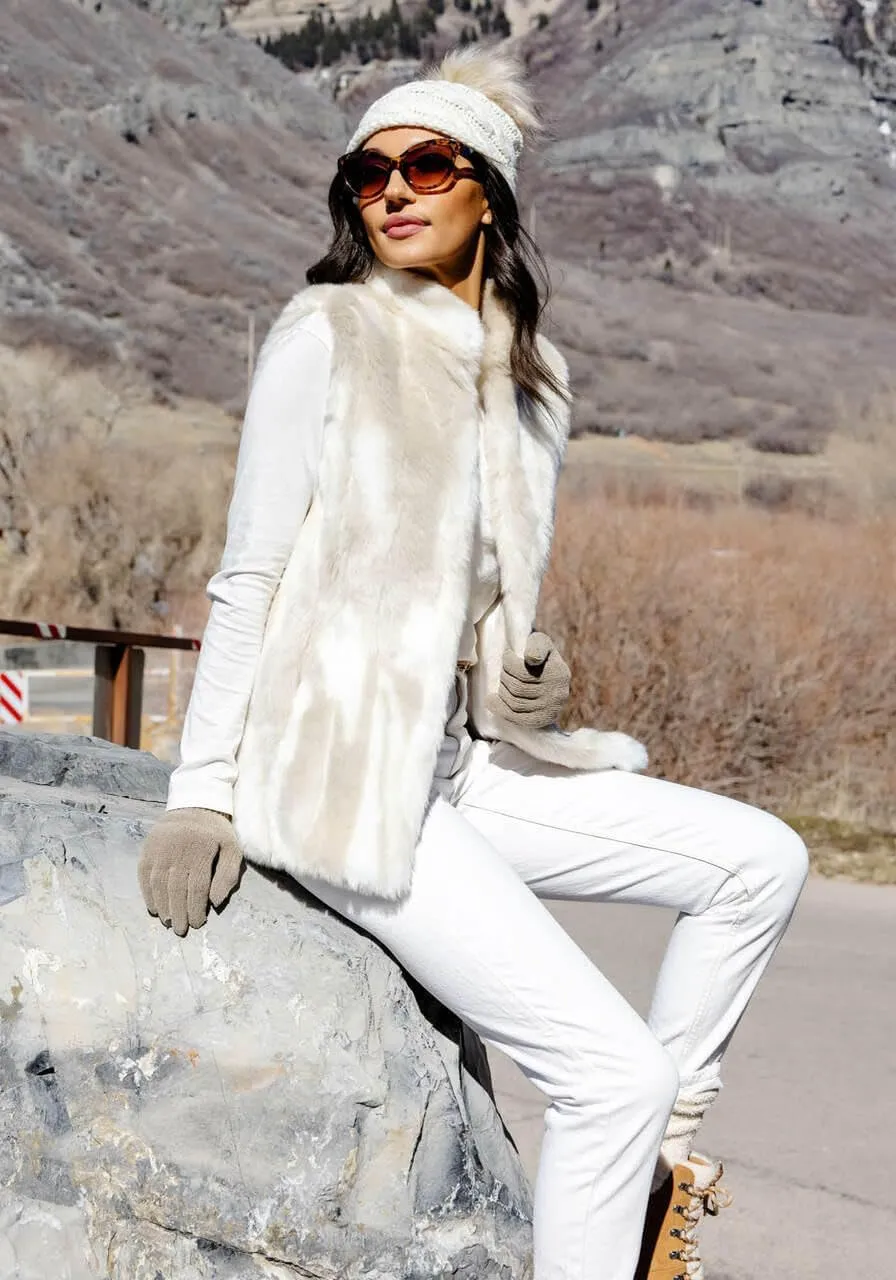 Fabulous-Furs Donna Salyers Black Mink Faux Fur Hook Vest