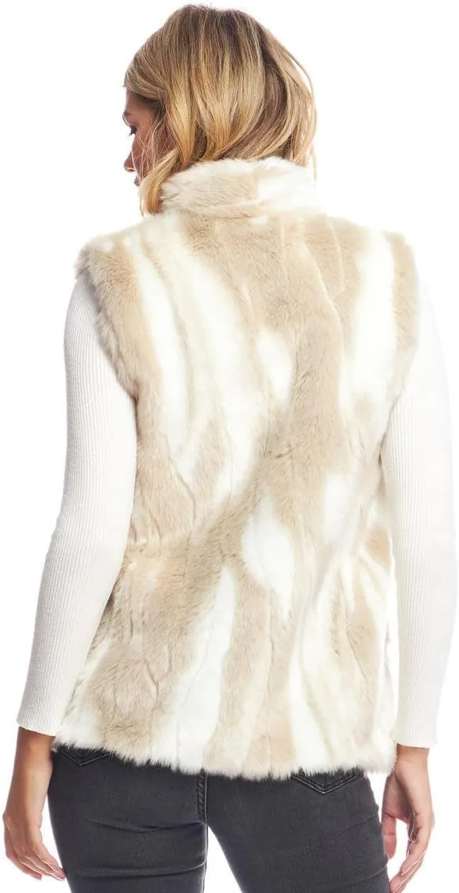 Fabulous-Furs Donna Salyers Black Mink Faux Fur Hook Vest
