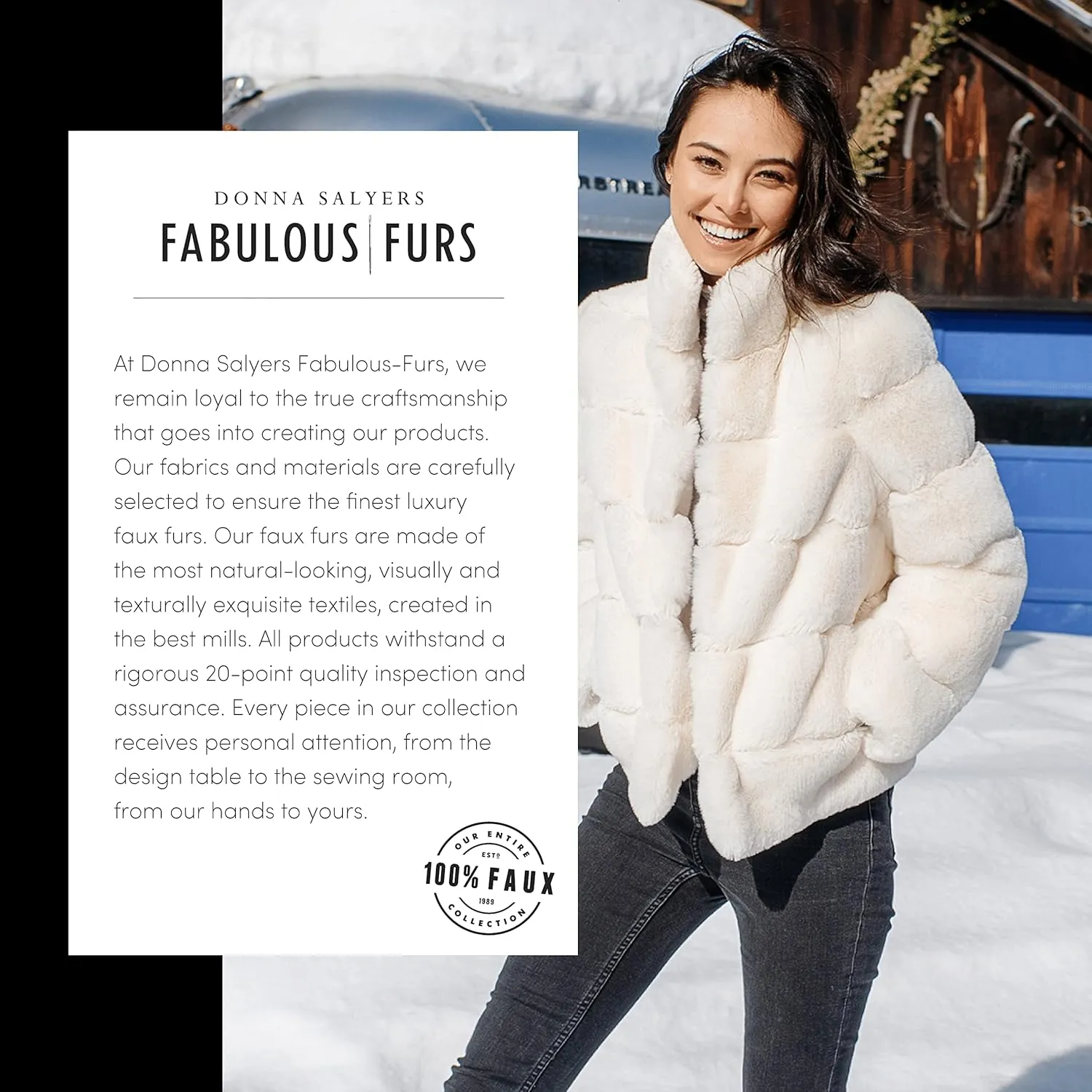 Fabulous-Furs Donna Salyers Chevron Reversible Faux Fur Zip Vest