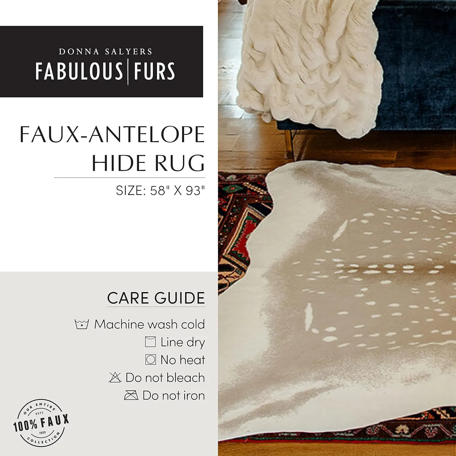 Fabulous-Furs Donna Salyers Faux Deer Hide Rug (58x93 in) (Deer)