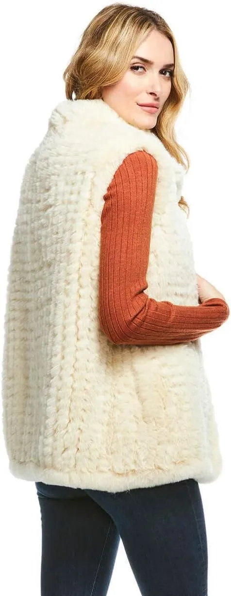 Fabulous-Furs Donna Salyers Faux Fur Knitted Vest