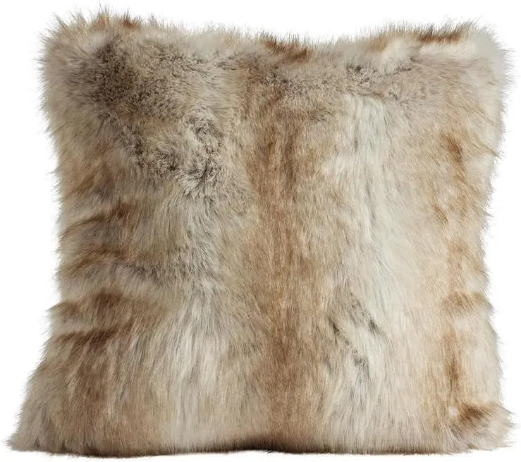 Fabulous-Furs Donna Salyers Limited Edition Blonde Fox Faux Fur Pillows, Tan, 24x24
