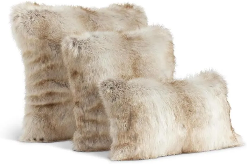 Fabulous-Furs Donna Salyers Limited Edition Blonde Fox Faux Fur Pillows, Tan, 24x24