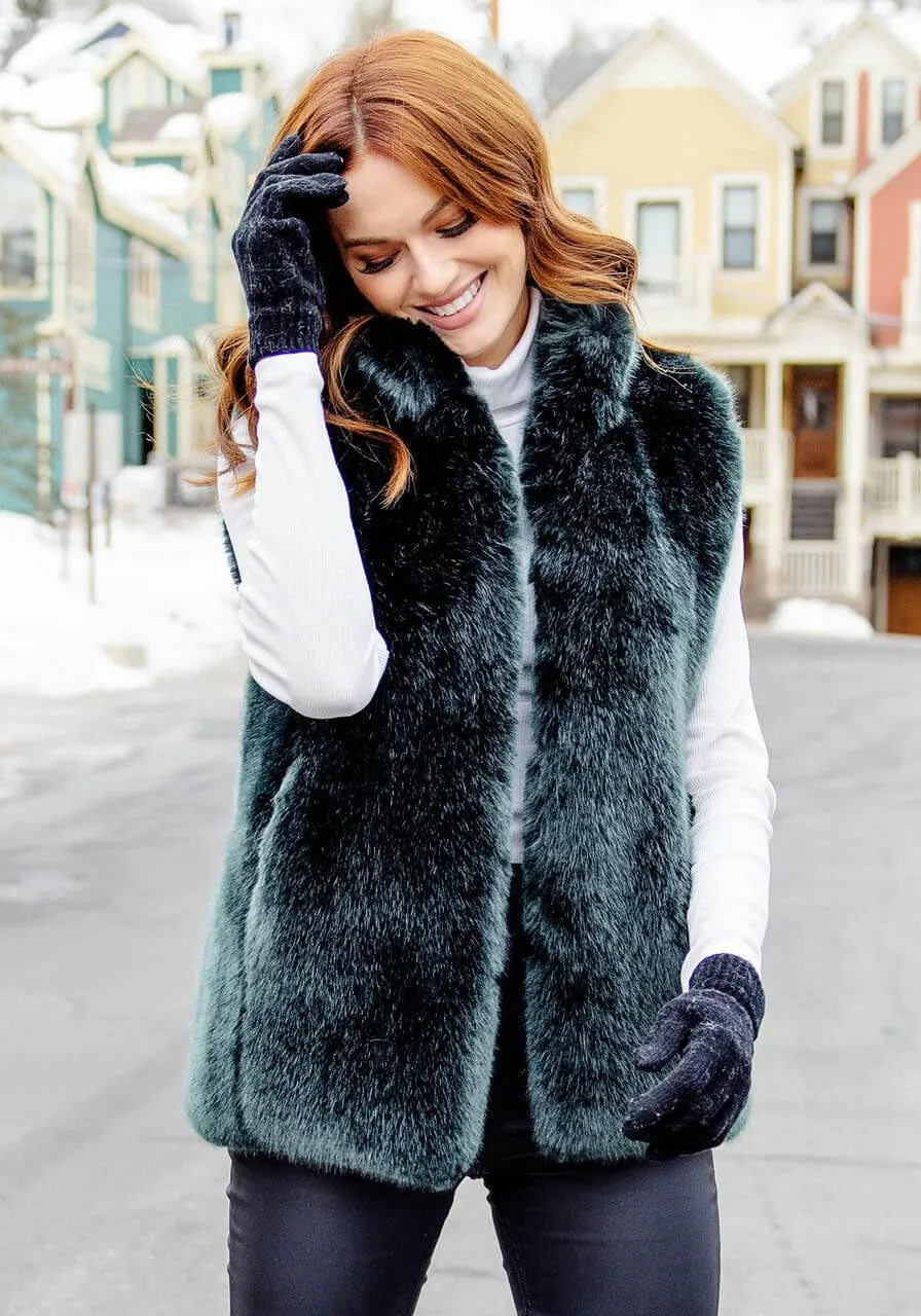 Fabulous-Furs Donna Salyers Rose Quartz Mink Faux Fur Couture Hook Vest