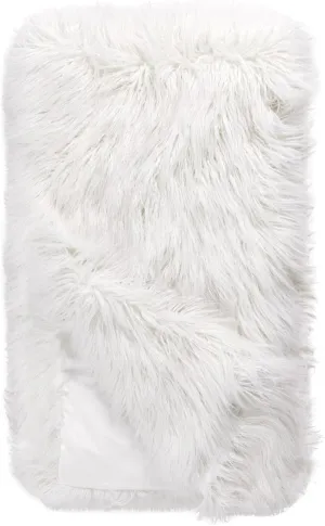 Fabulous-Furs Donna Salyers Signature Series White Tibetan Lamb Faux Fur Throws, White Tibetan Lamb, 60x86