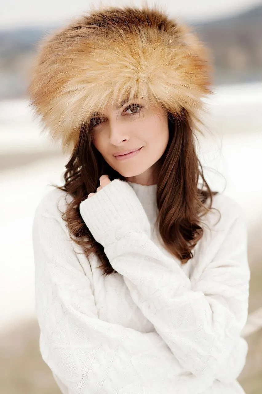 Fabulous-Furs Donna Salyers Tawny Fox Faux Fur Russian Style Hat