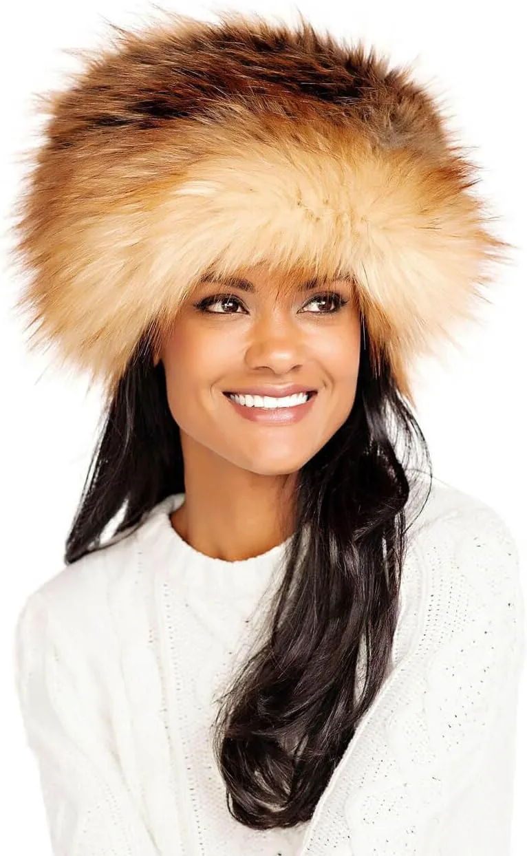 Fabulous-Furs Donna Salyers Tawny Fox Faux Fur Russian Style Hat