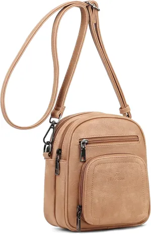 FADEON Small Purses for Women Crossbody Bags, Designer PU Leather Mini Cross Body Purse Travel Shoulder Bag Card Slots