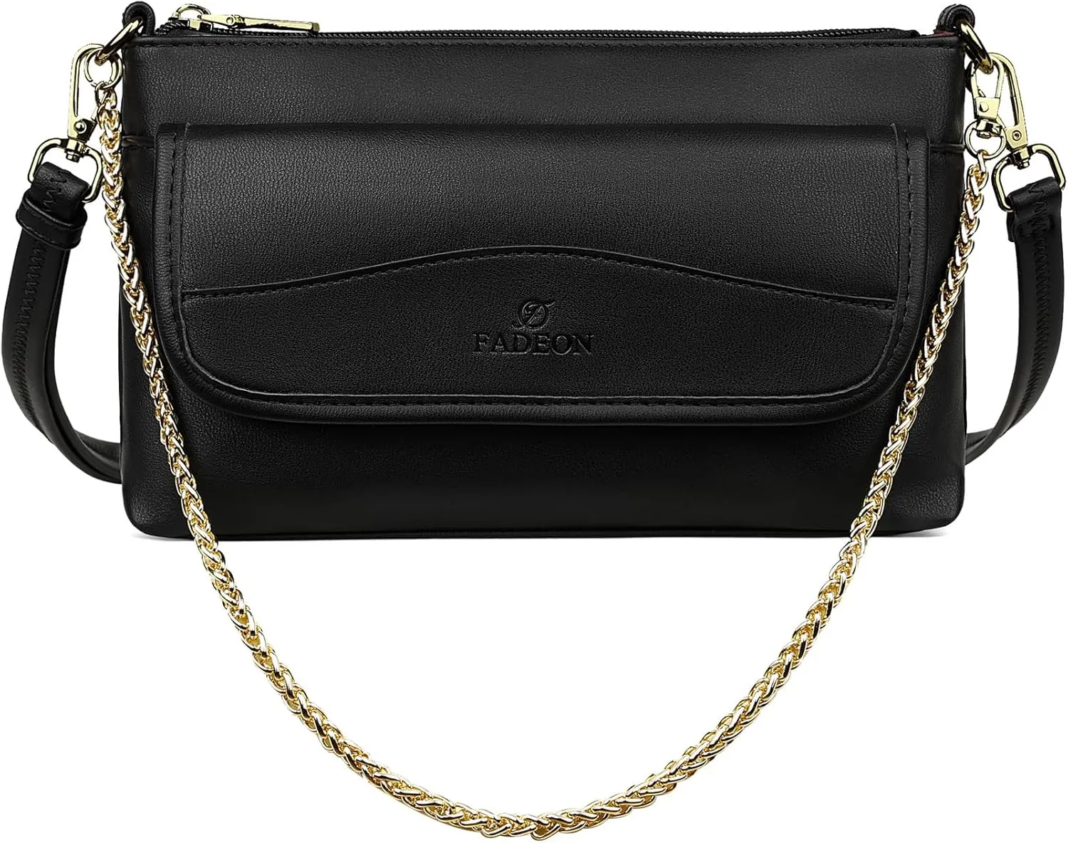 FADEON Wristlet Clutch Purses for Women,Vegan Leather Crossbody Bags Designer Women Wallet Purse with Chain Strap